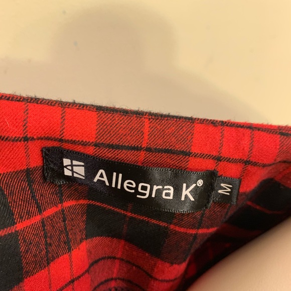 ⭐️Red Plaid Button Down Shirt by Allegra K SZ Med.⭐️ - Picture 3 of 8